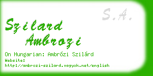 szilard ambrozi business card
